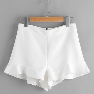 Ruffle white shorts